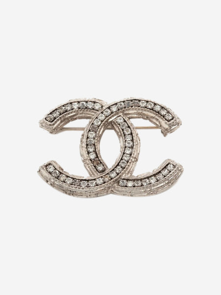 Silver Coco Mark A11A rhinestone brooch product image