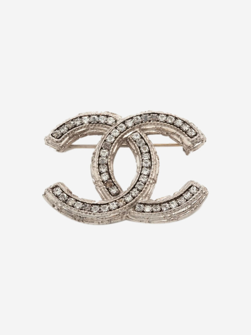 Silver Coco Mark A11A rhinestone brooch Brooches Chanel 