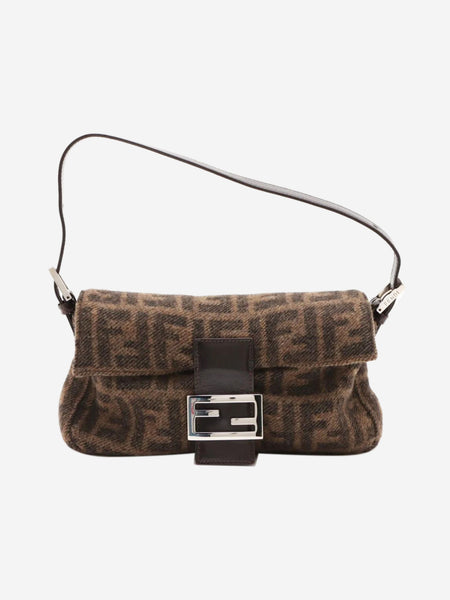 Brown wool Zucca Baguette bag product image