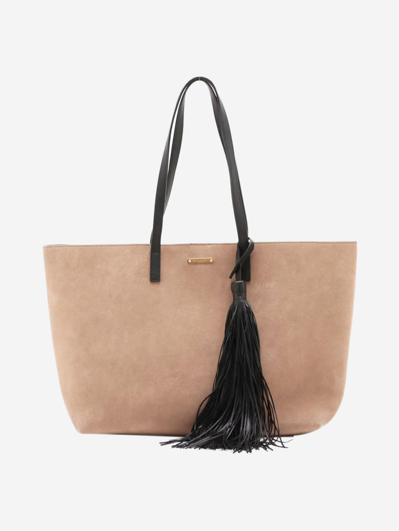 Taupe Paris suede & leather tote bag Tote Bags Saint Laurent 