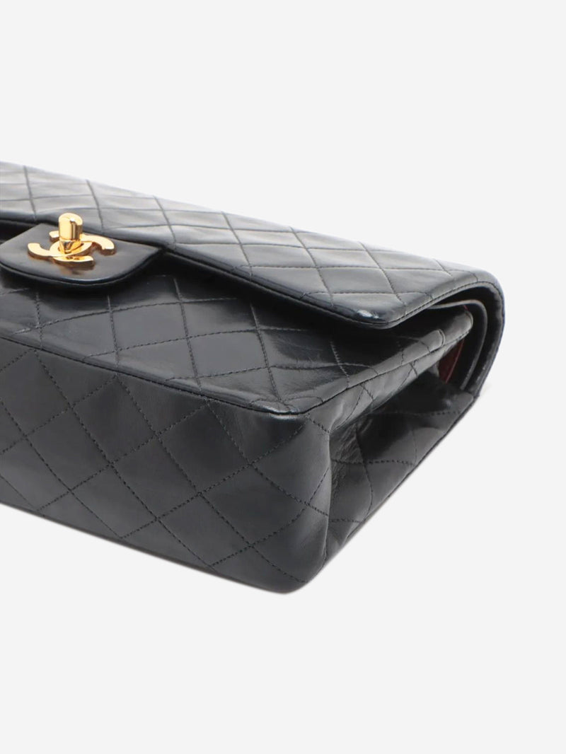 Black vintage 1991 medium lambskin Classic Double Flap bag Shoulder bags Chanel 