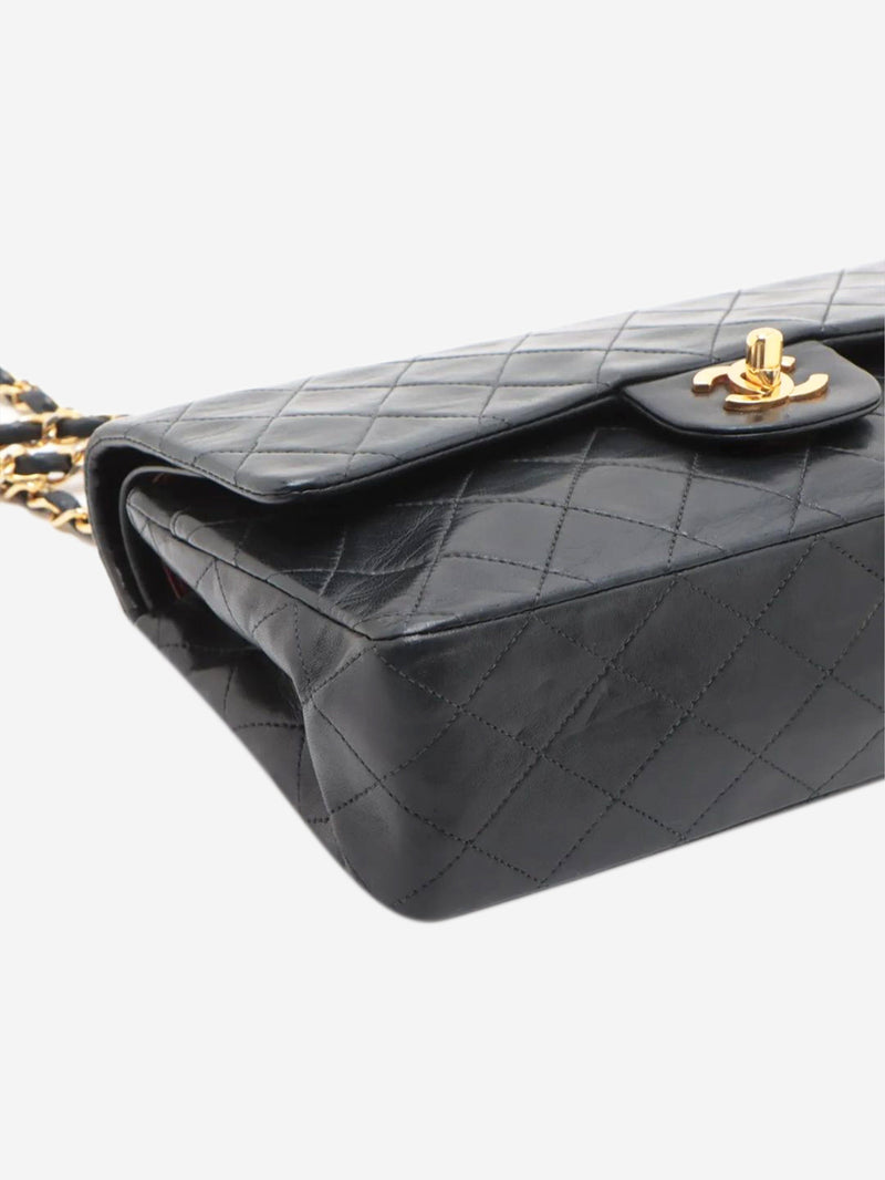 Black vintage 1991 medium lambskin Classic Double Flap bag Shoulder bags Chanel 