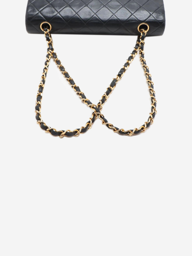 Black vintage 1991 medium lambskin Classic Double Flap bag Shoulder bags Chanel 