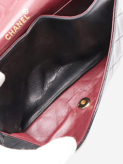 Black vintage 1991 medium lambskin Classic Double Flap bag Shoulder bags Chanel 