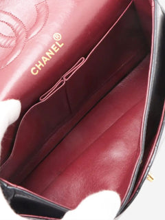 Black vintage 1991 medium lambskin Classic Double Flap bag Shoulder bags Chanel 