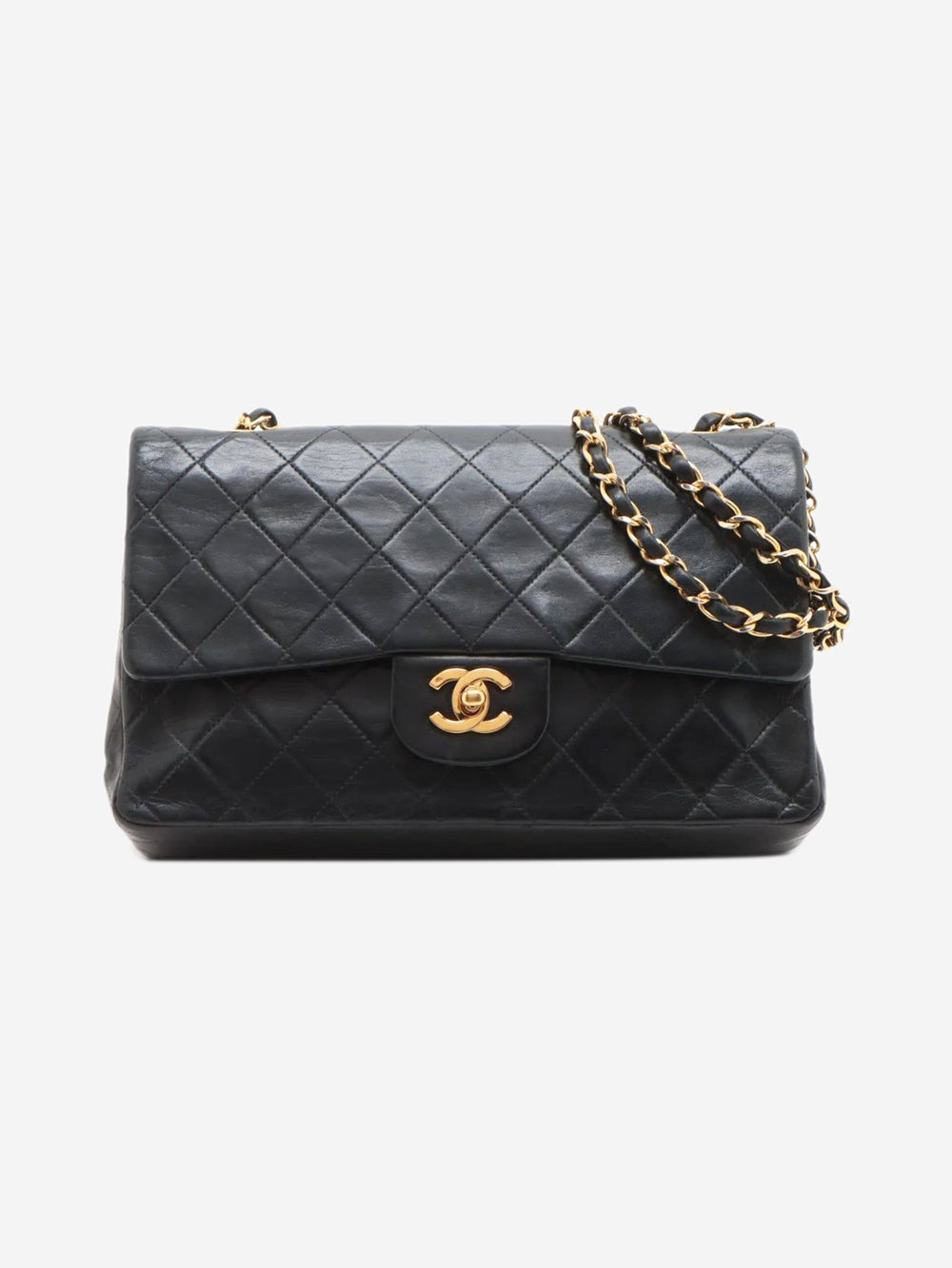 Black vintage 1991 medium lambskin Classic Double Flap bag Shoulder bags Chanel 