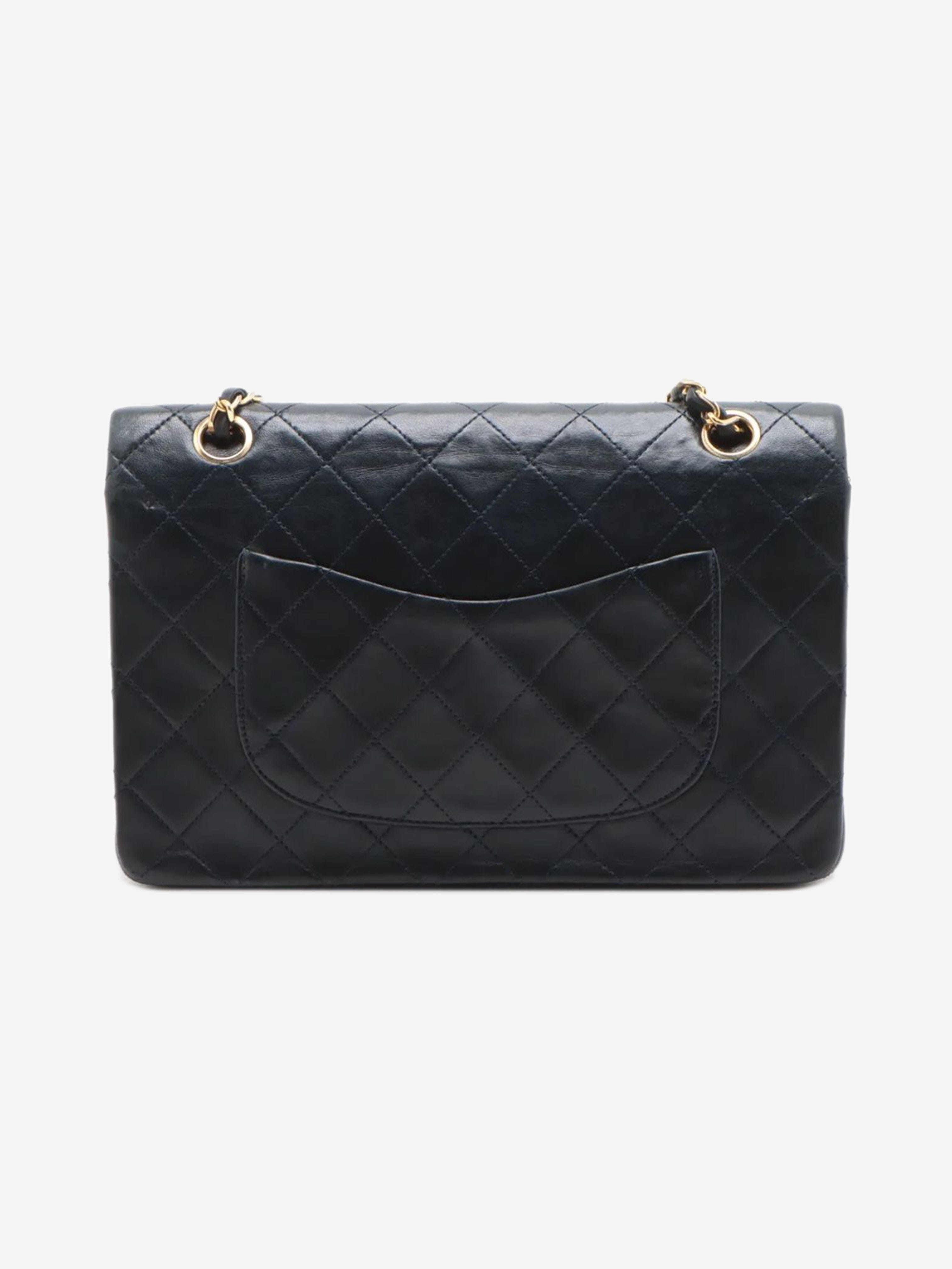 Dark navy vintage medium lambskin Classic Double Flap bag Shoulder bags Chanel 