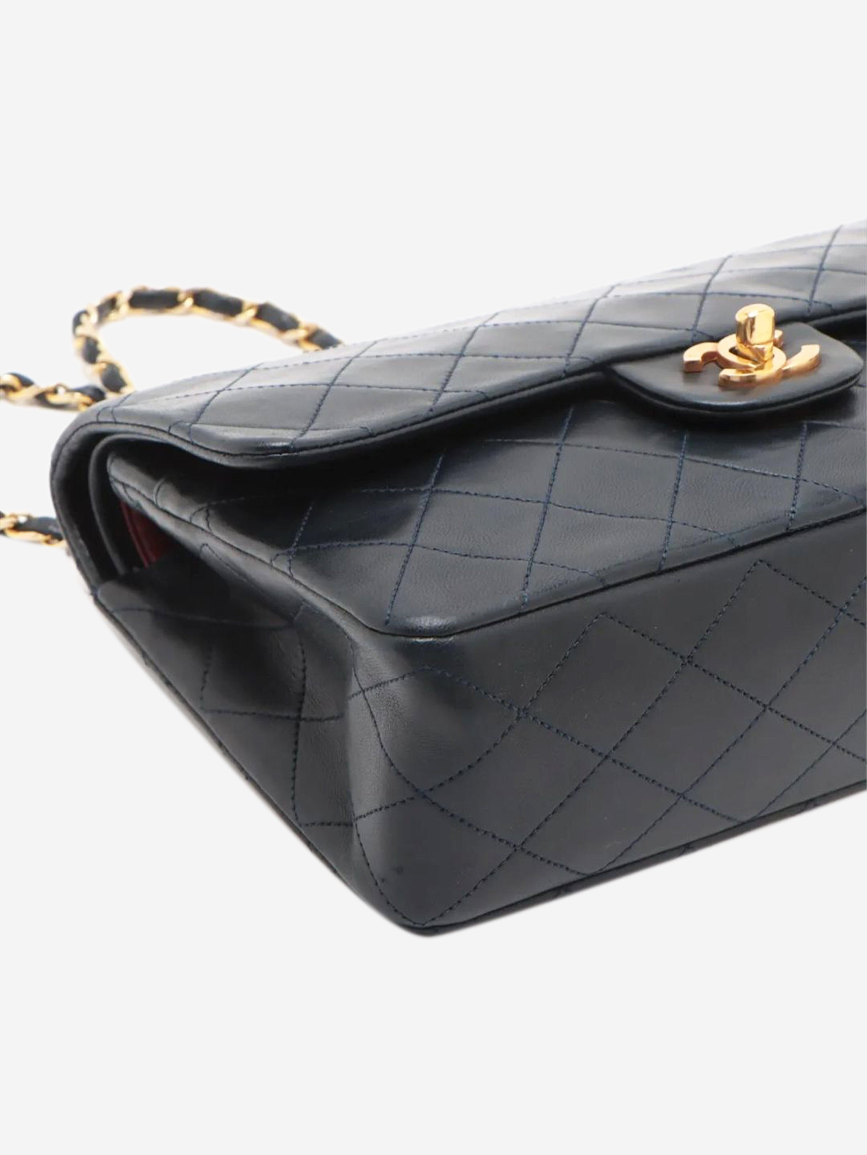 Dark navy vintage medium lambskin Classic Double Flap bag Shoulder bags Chanel 
