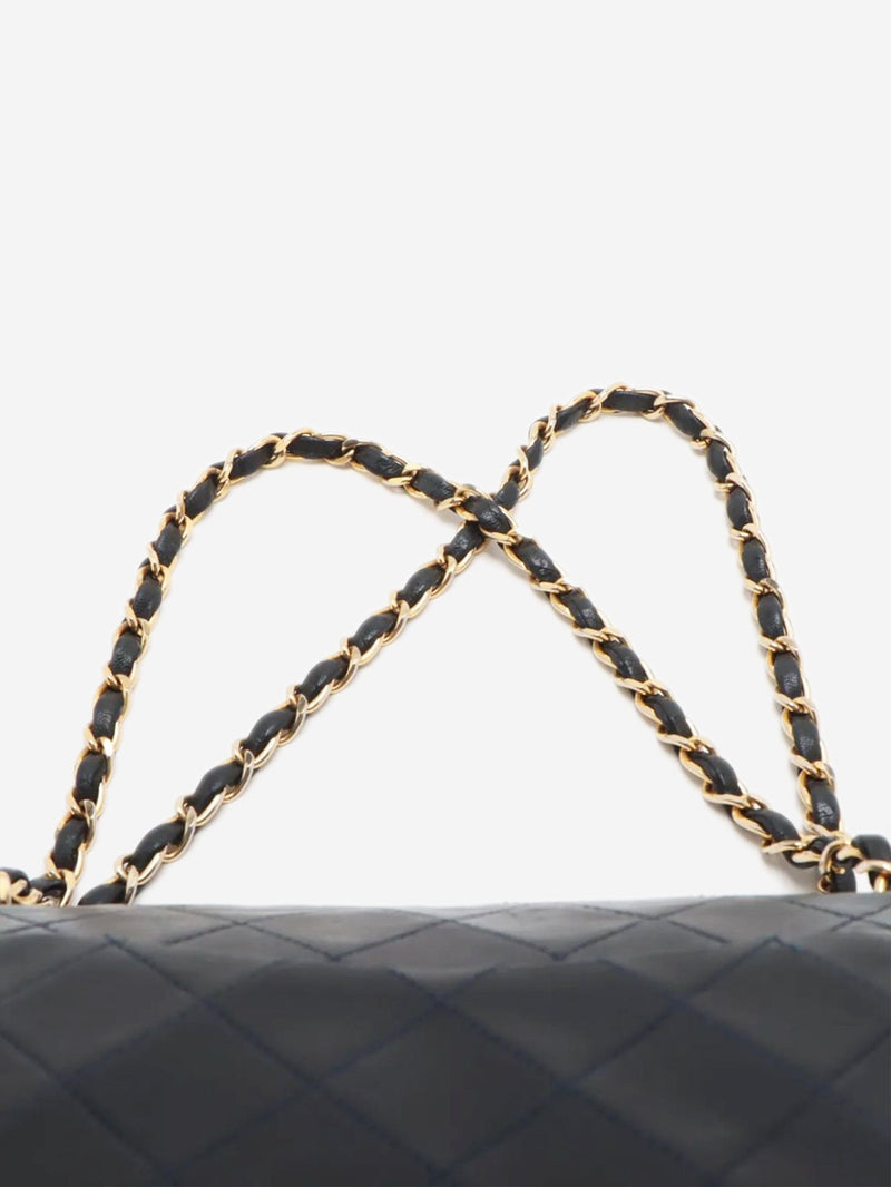 Dark navy vintage medium lambskin Classic Double Flap bag Shoulder bags Chanel 