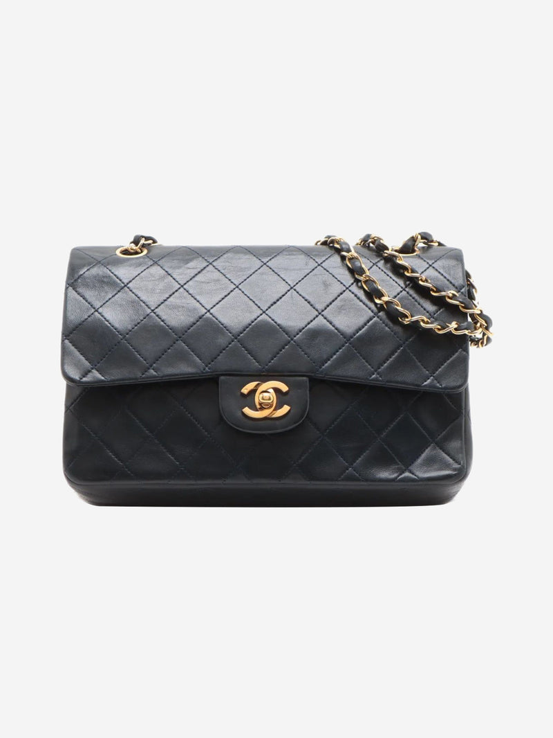 Dark navy vintage medium lambskin Classic Double Flap bag Shoulder bags Chanel 