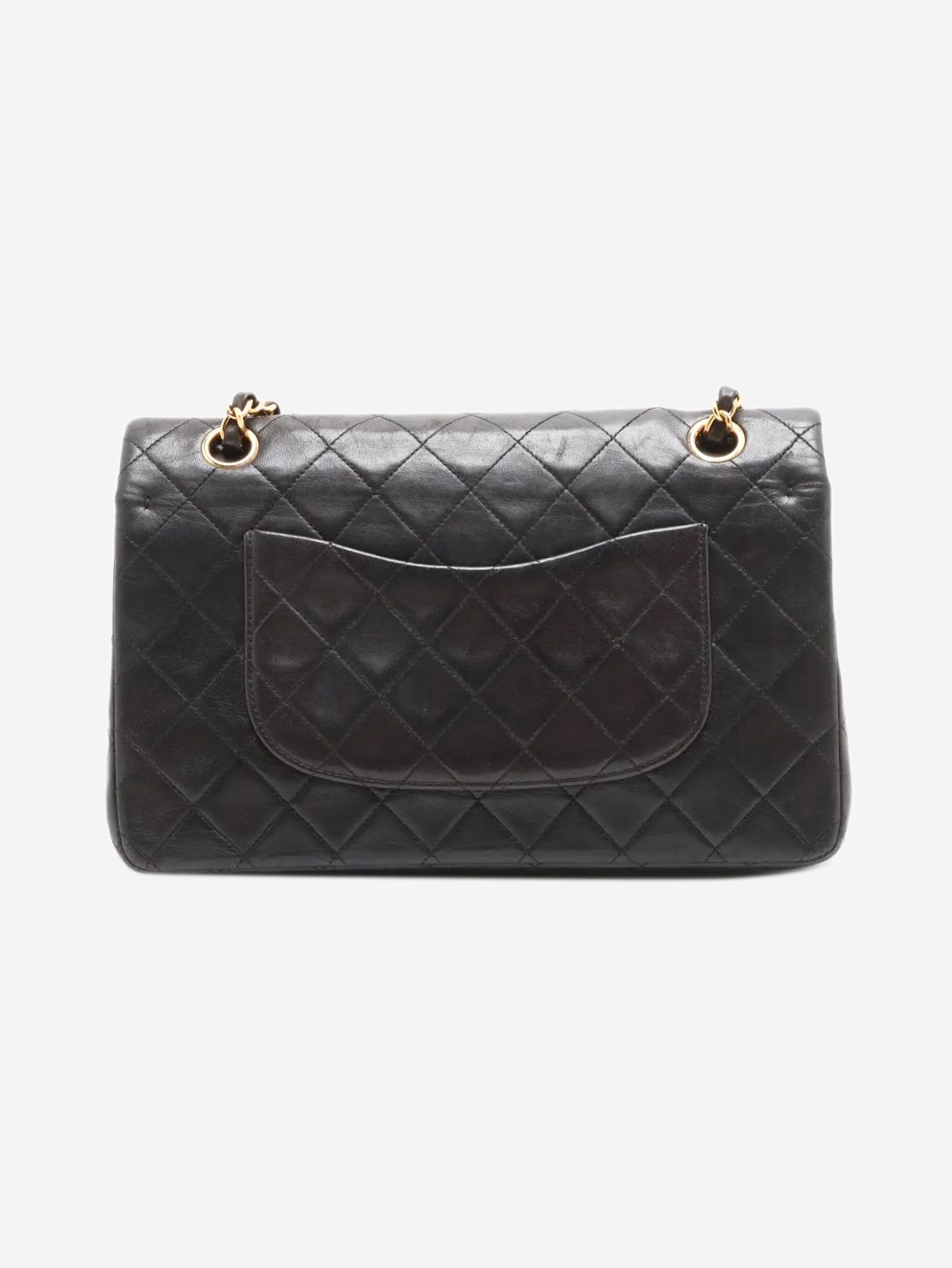 Black vintage 1994 medium lambskin Classic Double Flap bag Shoulder bags Chanel 