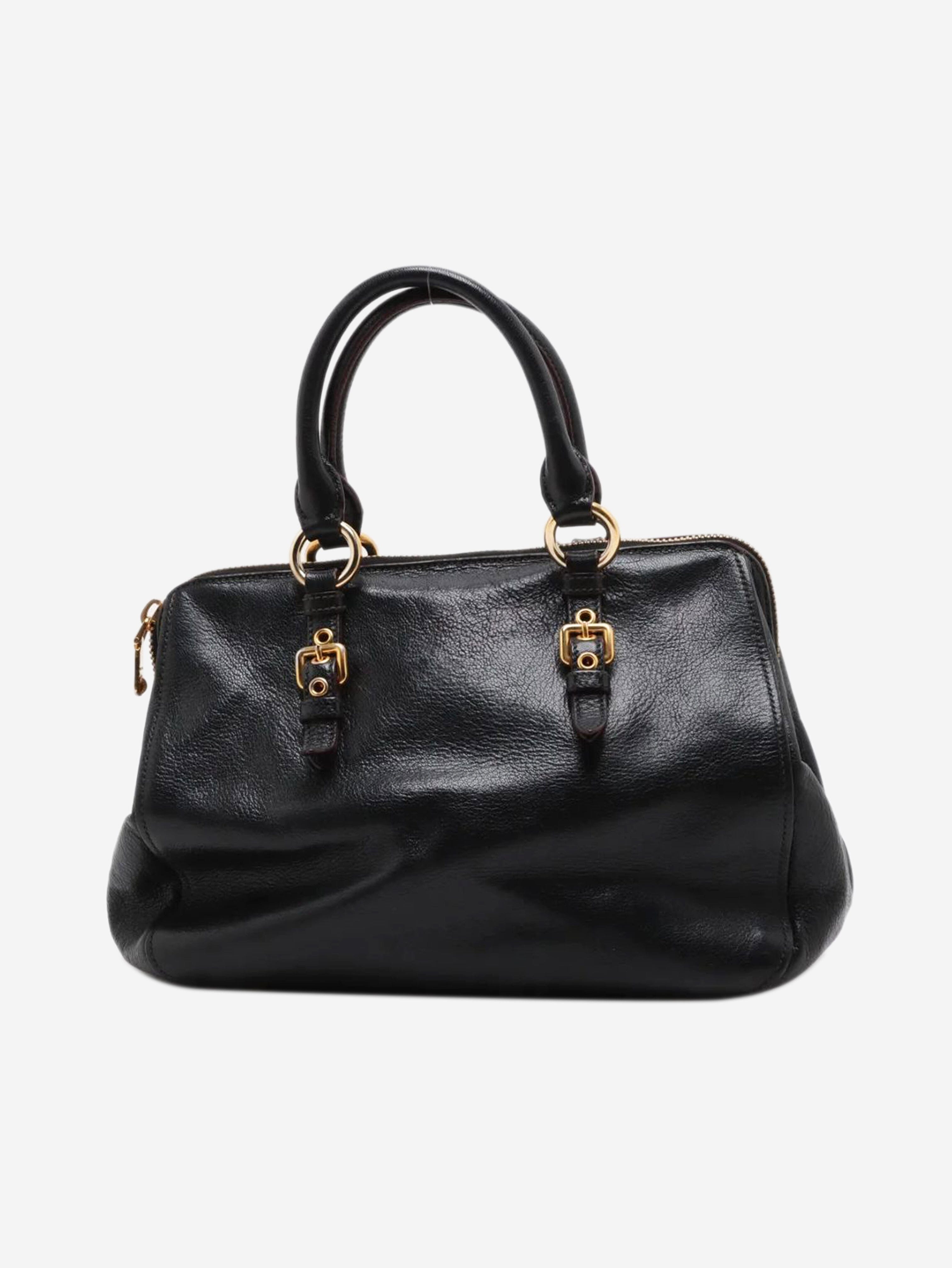 バッグ MIU MIU 2way leather shoulder bag black Black leather 2way shoulder bag – Sign of the Times