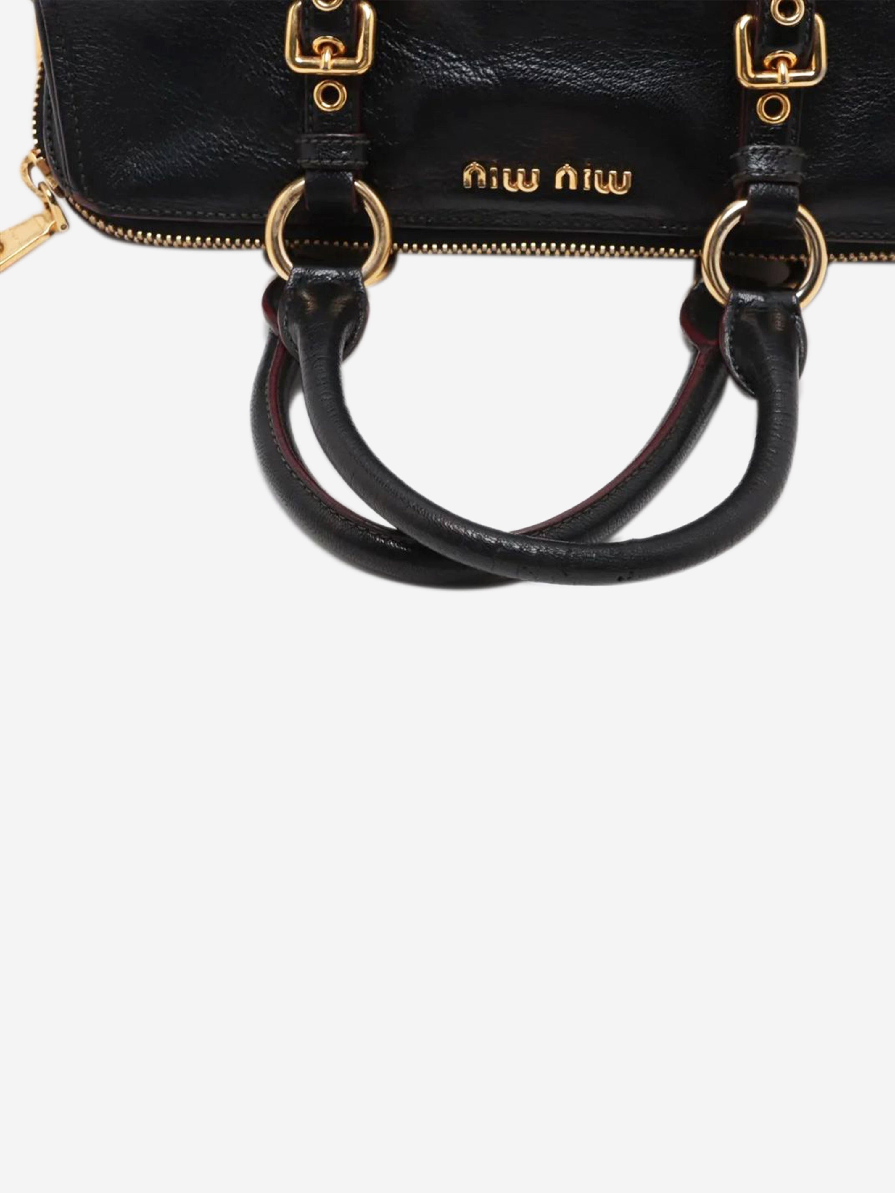 Black leather 2way shoulder bag Shoulder bags Miu Miu 