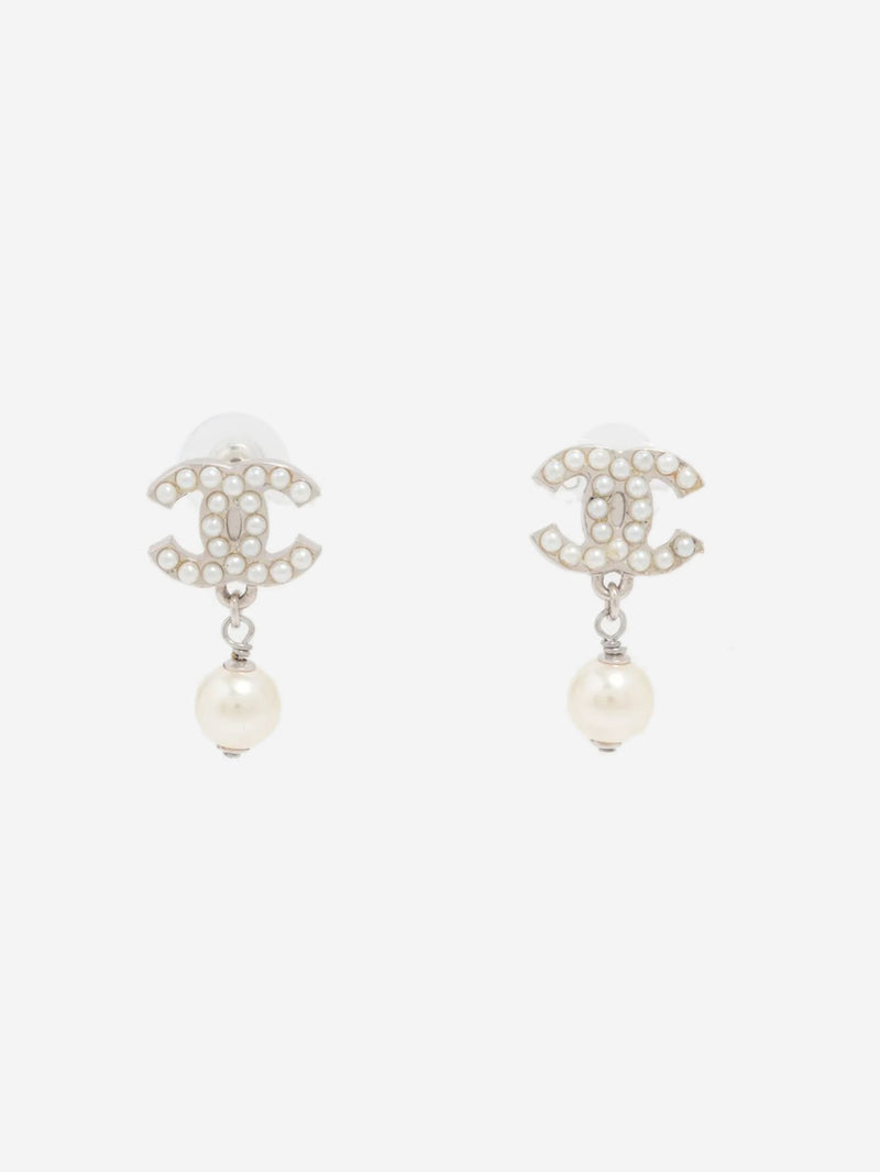 Silver Coco Mark 05V faux-pearl earrings