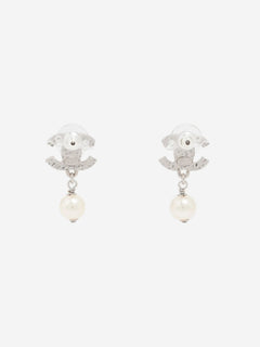 Silver Coco Mark 05V faux-pearl earrings