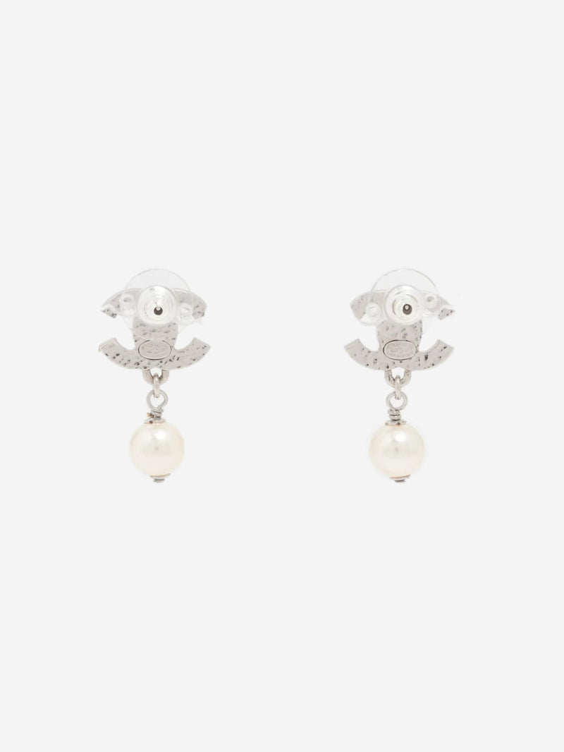 Silver Coco Mark 05V faux-pearl earrings