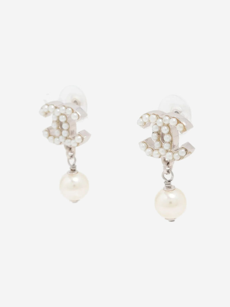 Silver Coco Mark 05V faux-pearl earrings