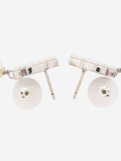 Silver Coco Mark 05V faux-pearl earrings