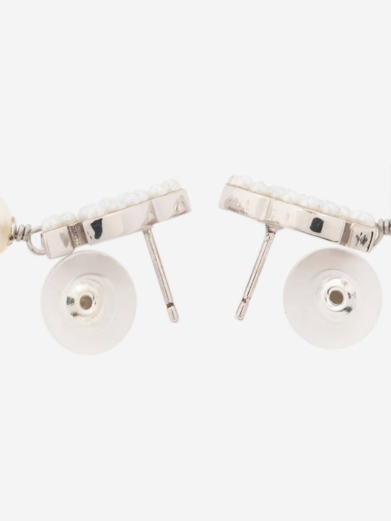 Silver Coco Mark 05V faux-pearl earrings