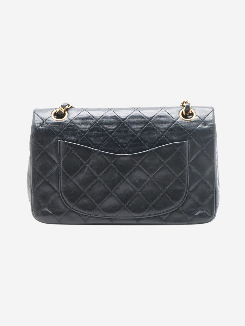 Black vintage 1986 small lambskin Classic Double Flap bag Shoulder bags Chanel 