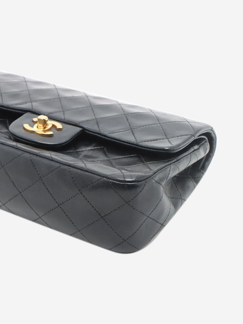 Black vintage 1986 small lambskin Classic Double Flap bag Shoulder bags Chanel 