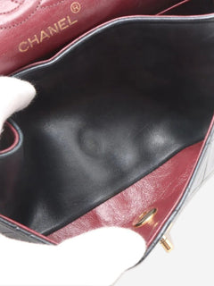 Black vintage 1986 small lambskin Classic Double Flap bag Shoulder bags Chanel 