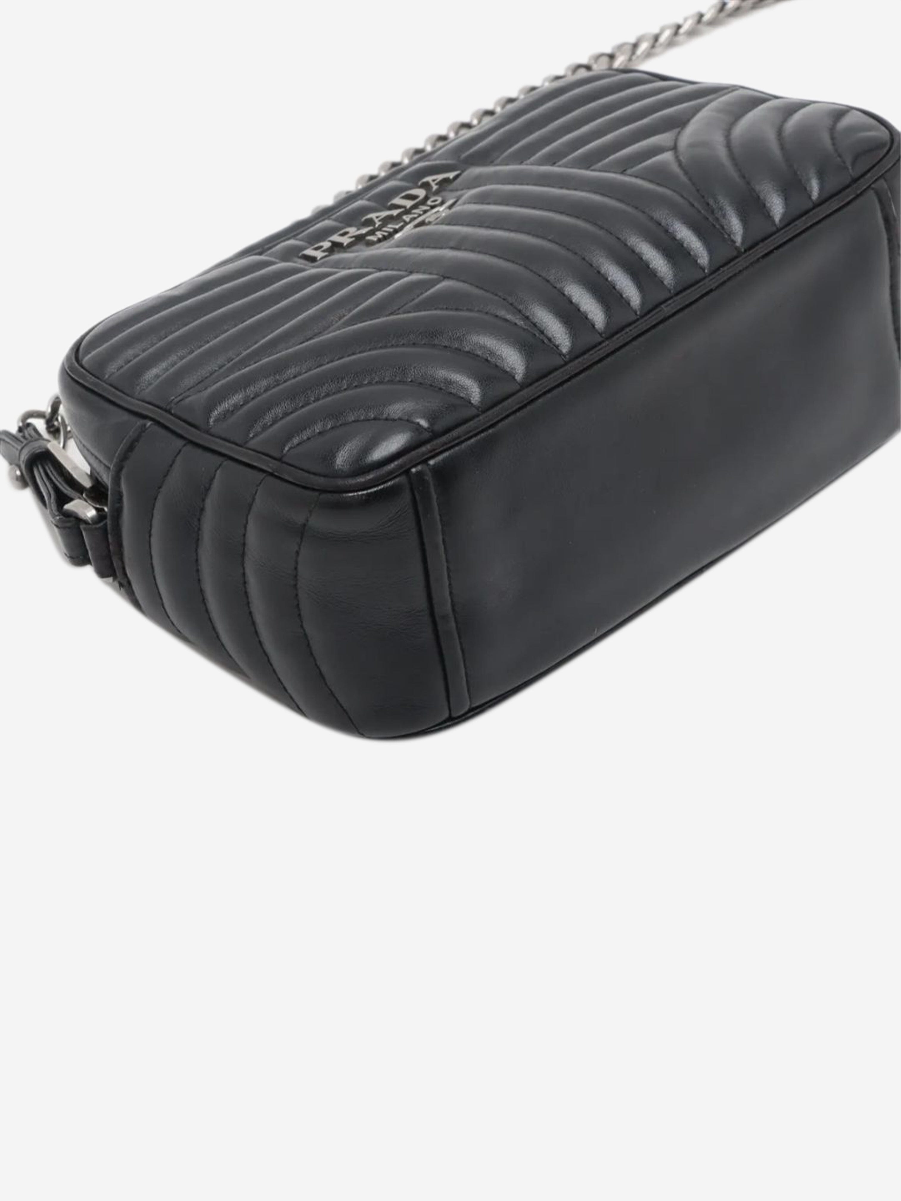 Black Diagramme leather chain shoulder bag Shoulder bags Prada 