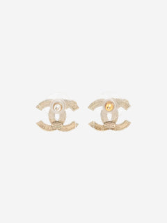 Gold Coco Mark 10A rhinestone earrings