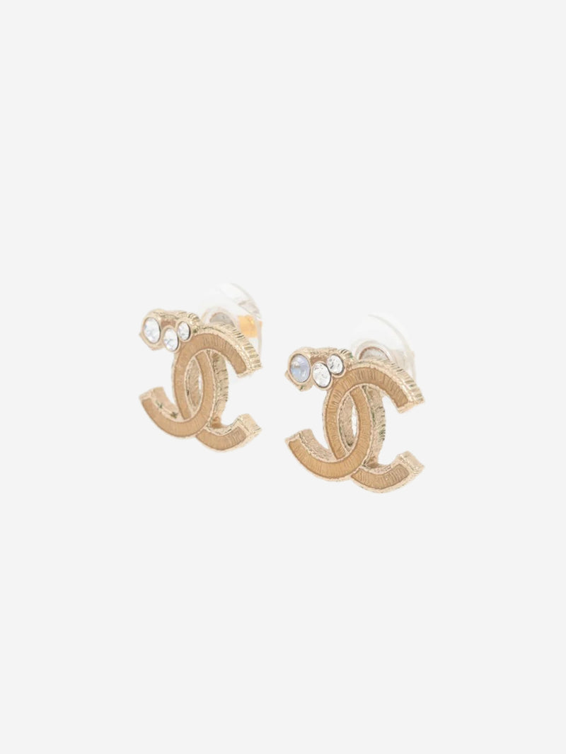 Gold Coco Mark 10A rhinestone earrings