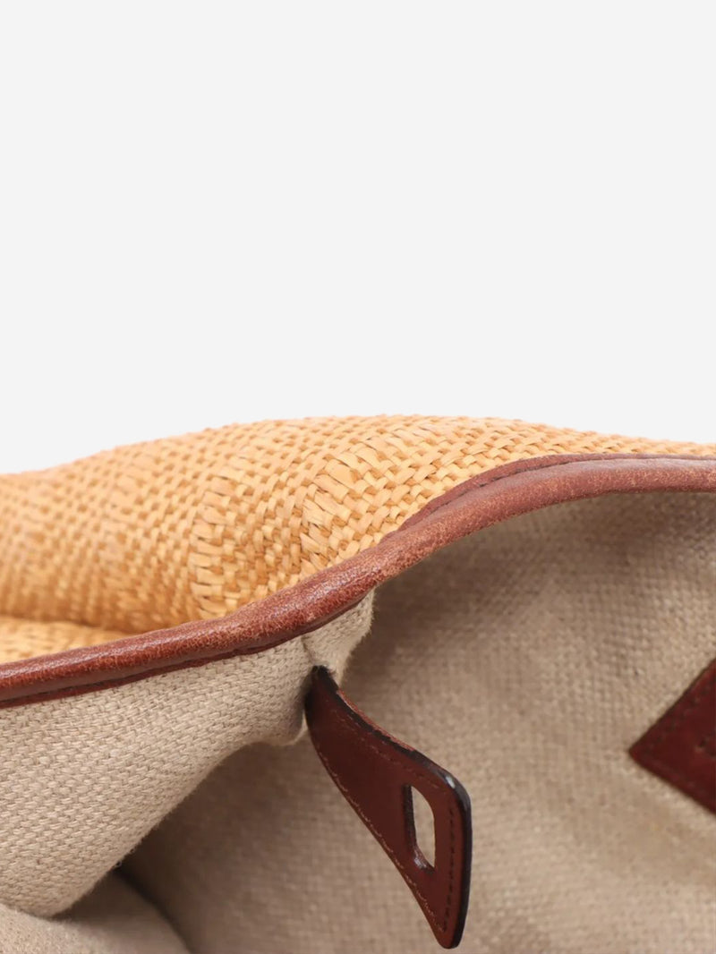 Neutral Pelham raffia & leather bag