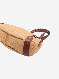 Neutral Pelham raffia & leather bag