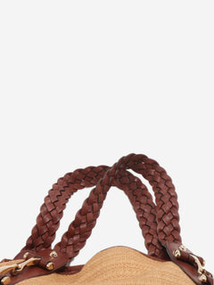Neutral Pelham raffia & leather bag