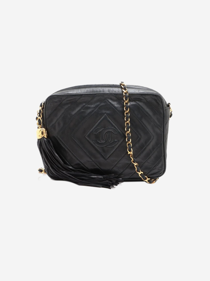 Black vintage 1991 Diamond-Stitch lambskin chain bag