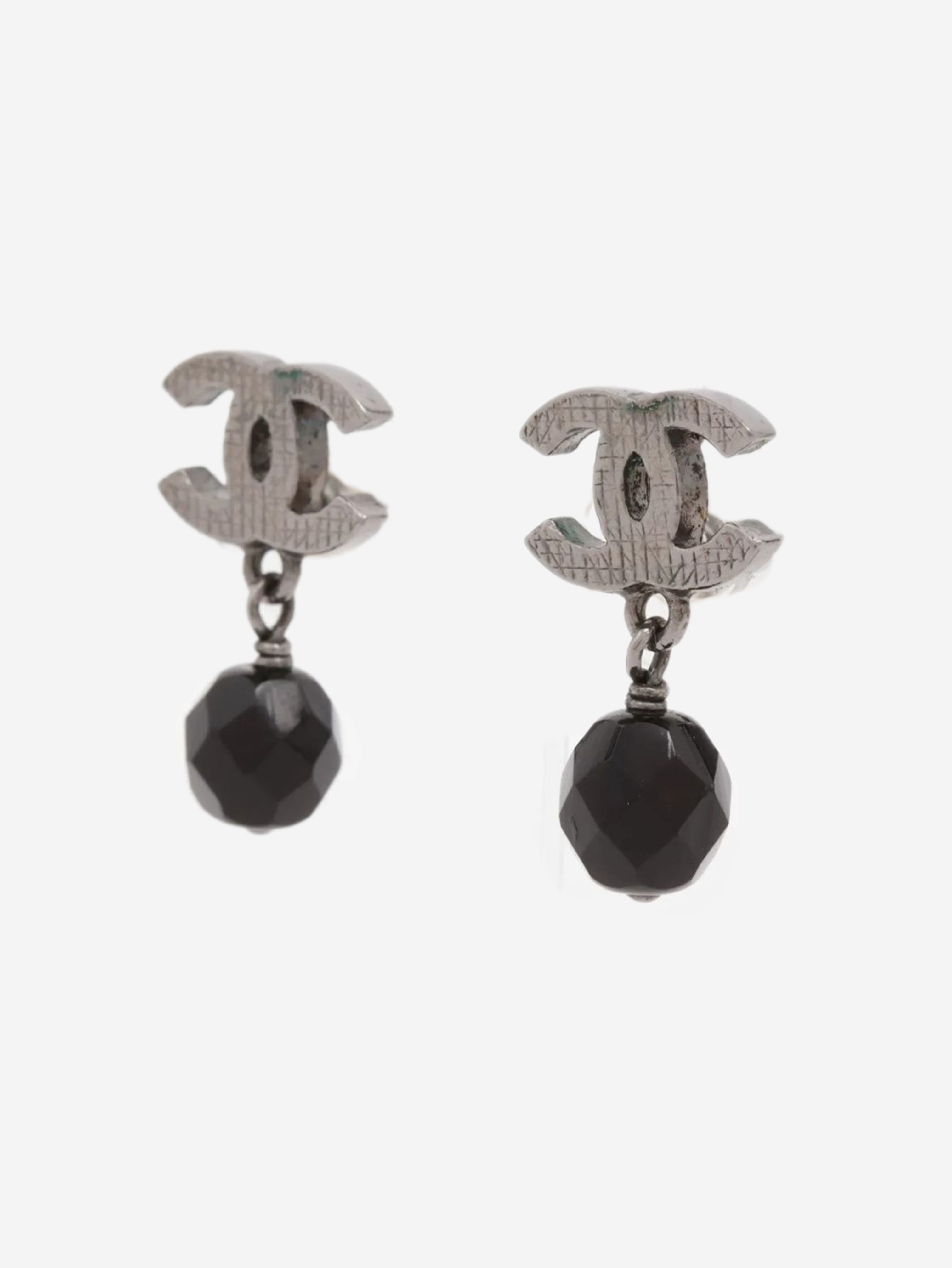 Silver Coco Mark 09P drop earrings