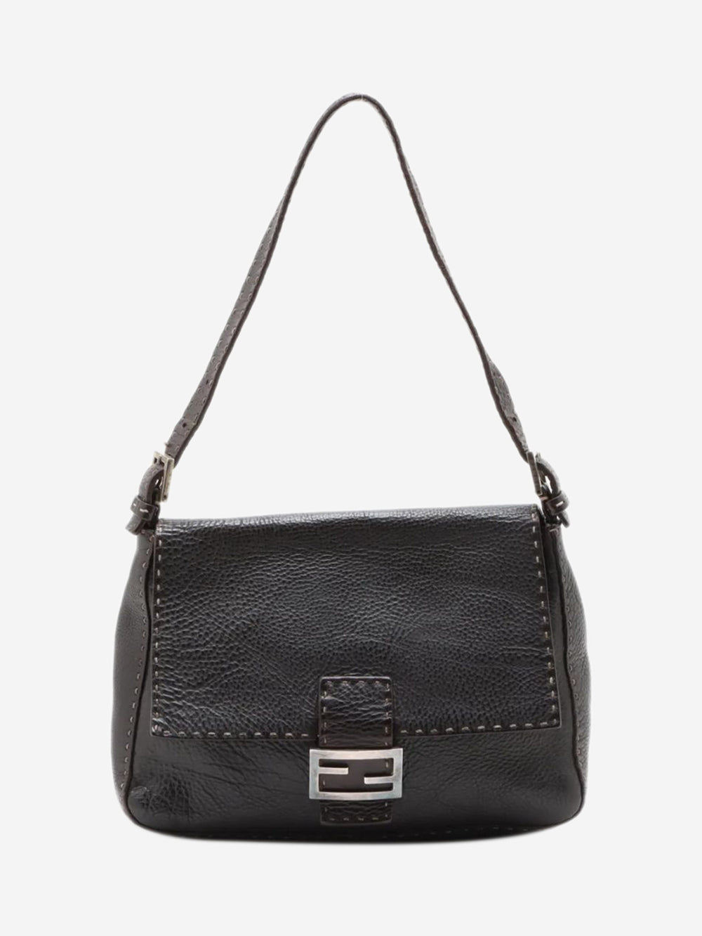 Dark brown vintage Selleria Mamma Baguette leather shoulder bag Shoulder bags Fendi 