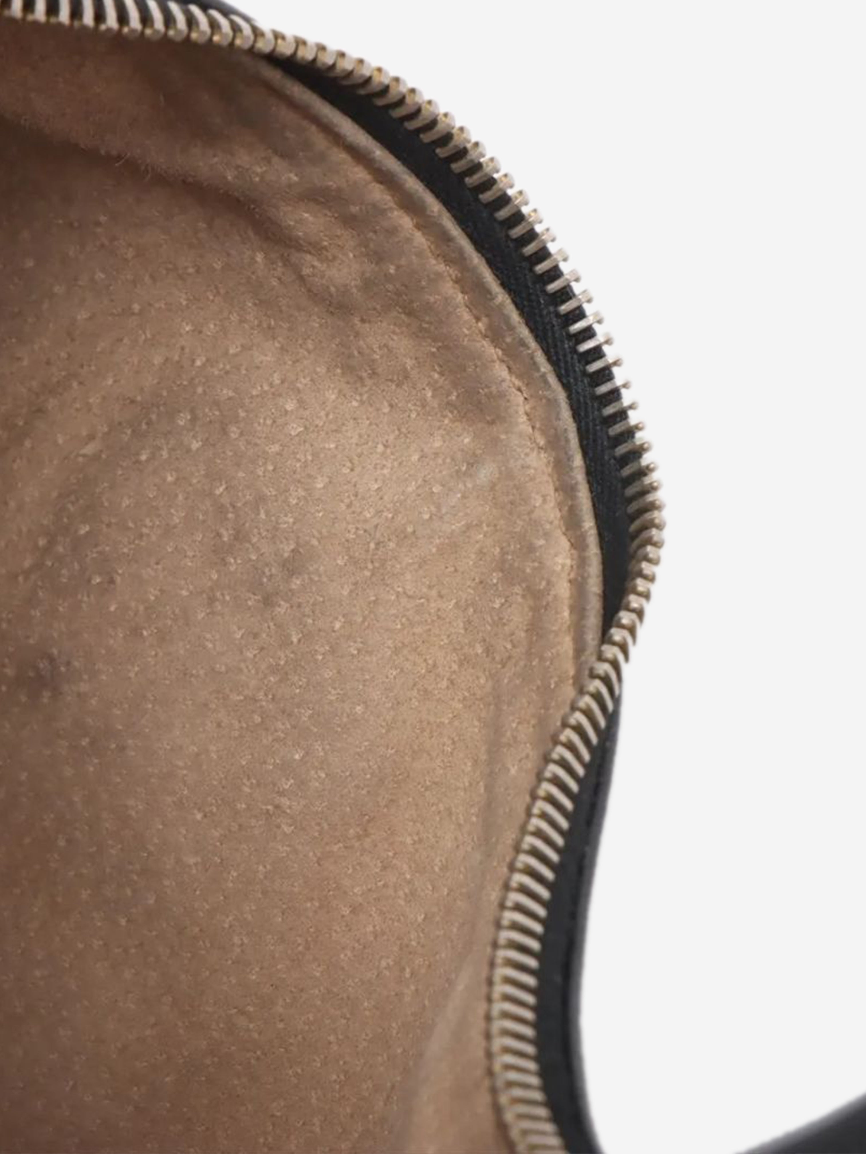 Black leather logo shoulder bag