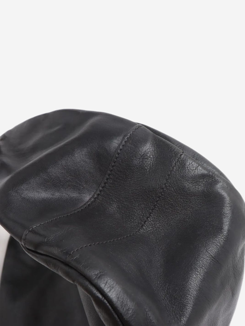 Black leather logo shoulder bag