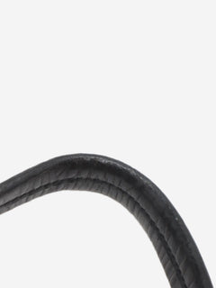 Black leather logo shoulder bag
