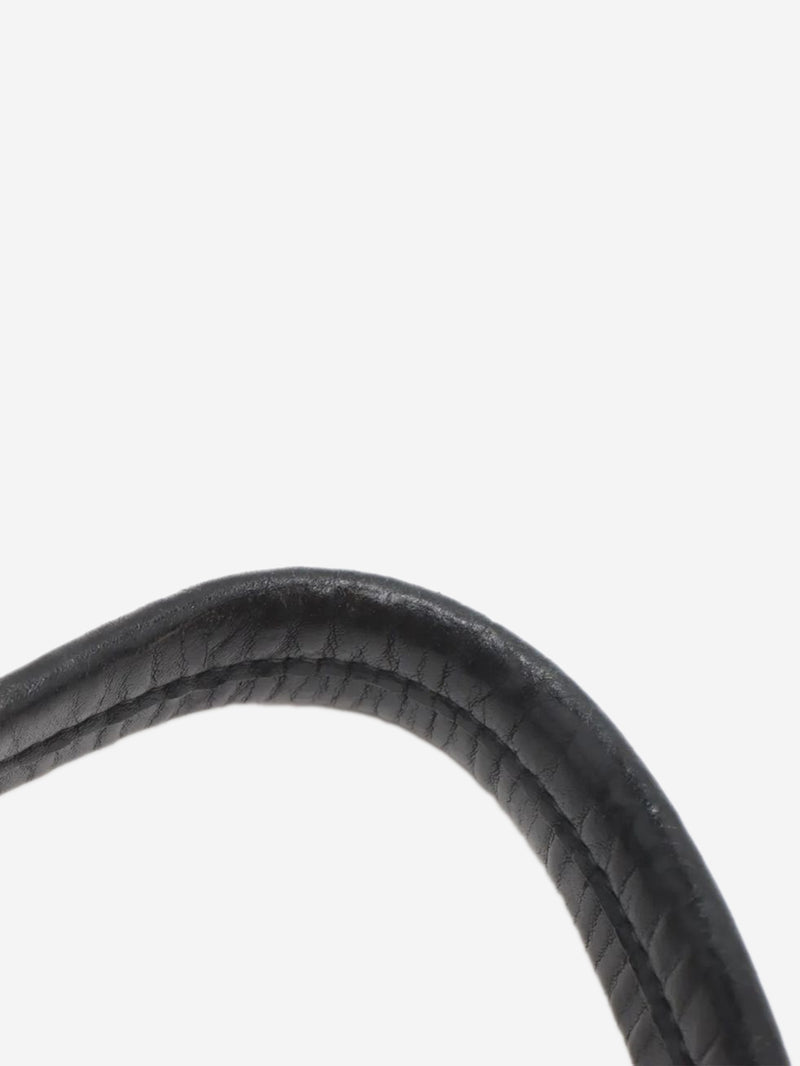 Black leather logo shoulder bag