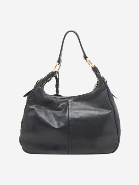 Black leather logo shoulder bag alternate image
