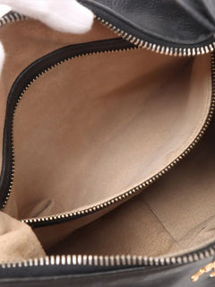 Black leather logo shoulder bag