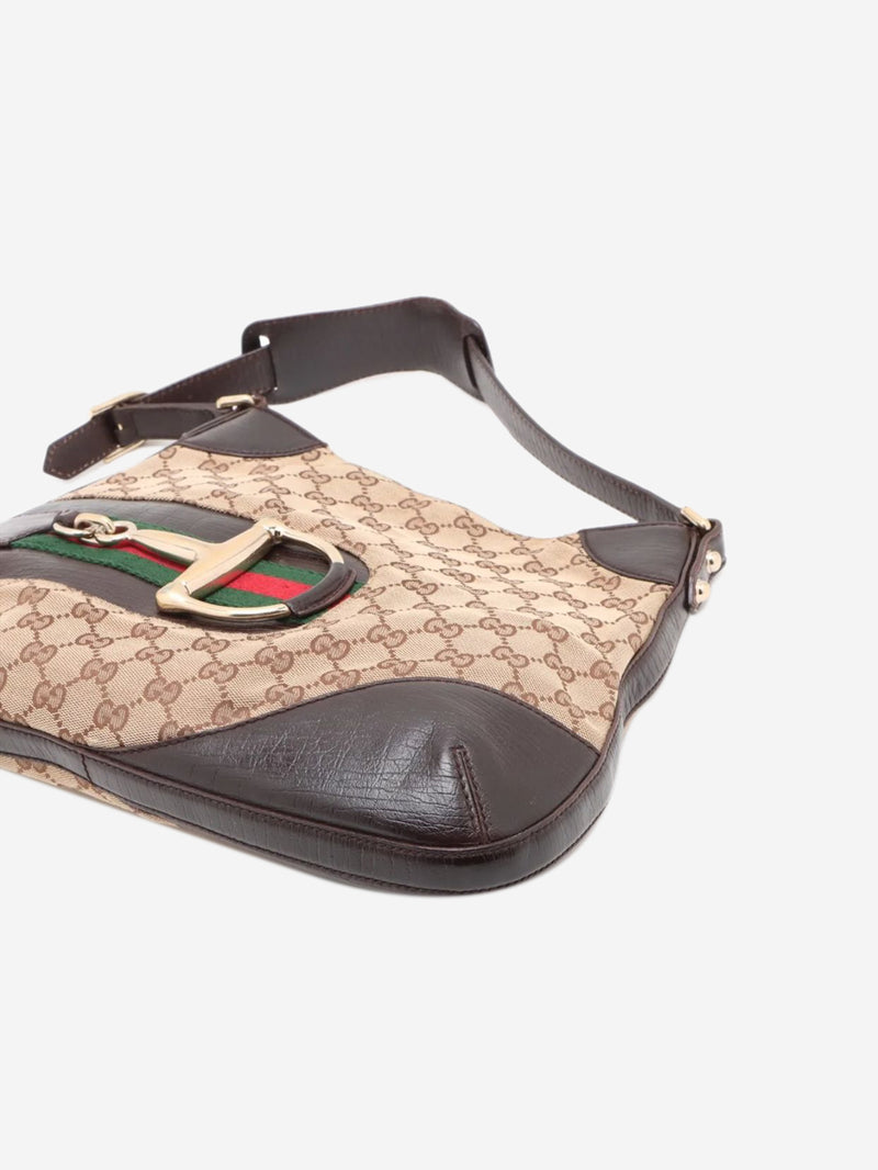 Brown GG canvas Horsebit bag