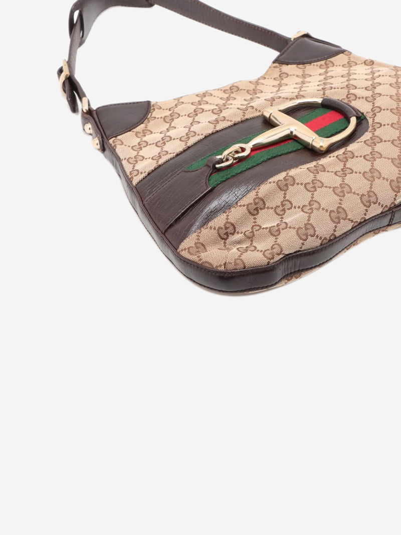 Brown GG canvas Horsebit bag