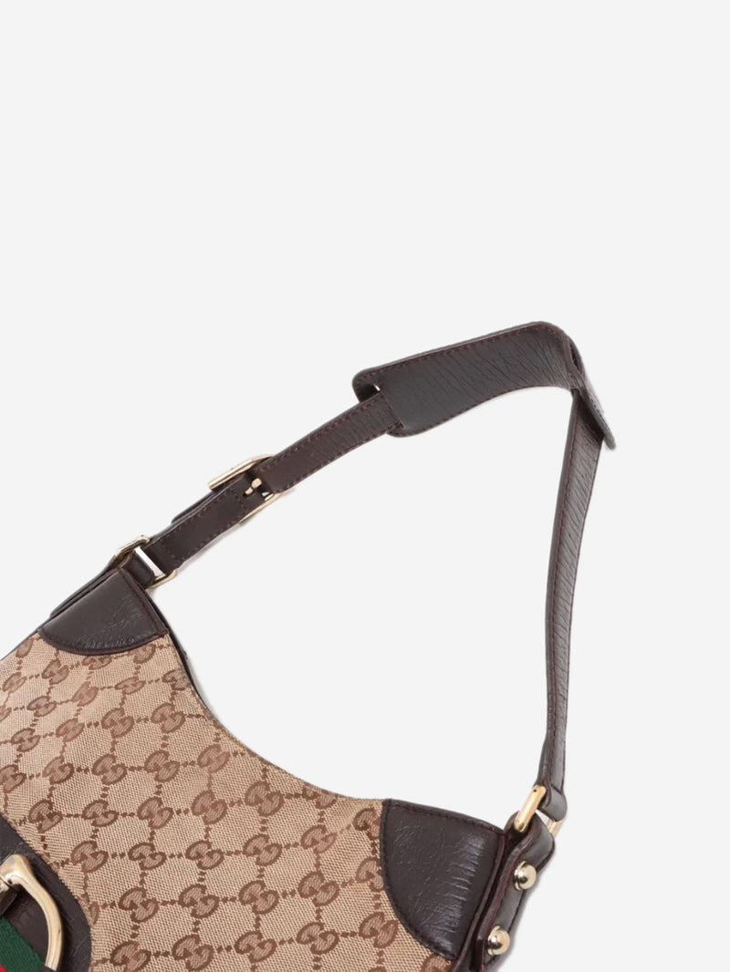 Brown GG canvas Horsebit bag