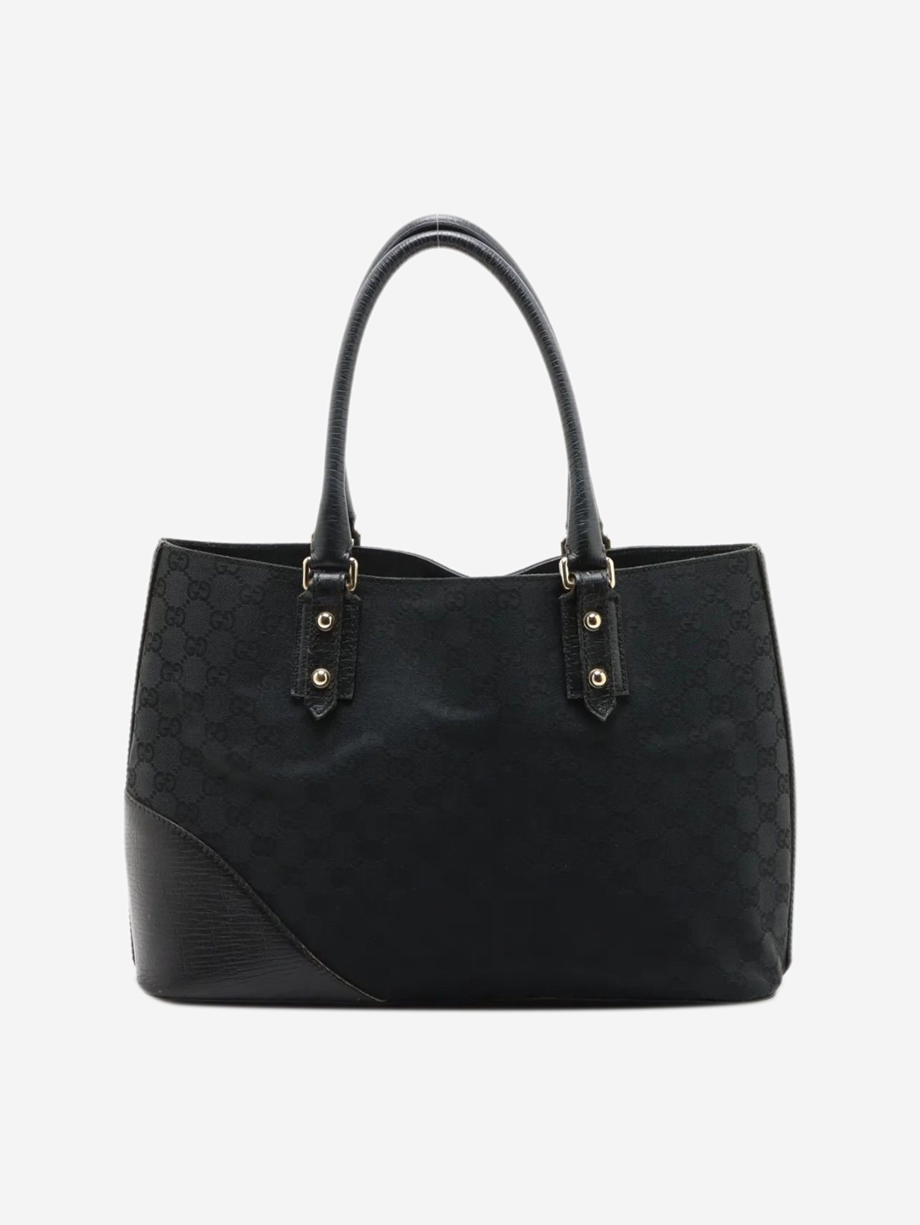 Black GG canvas Horsebit bag