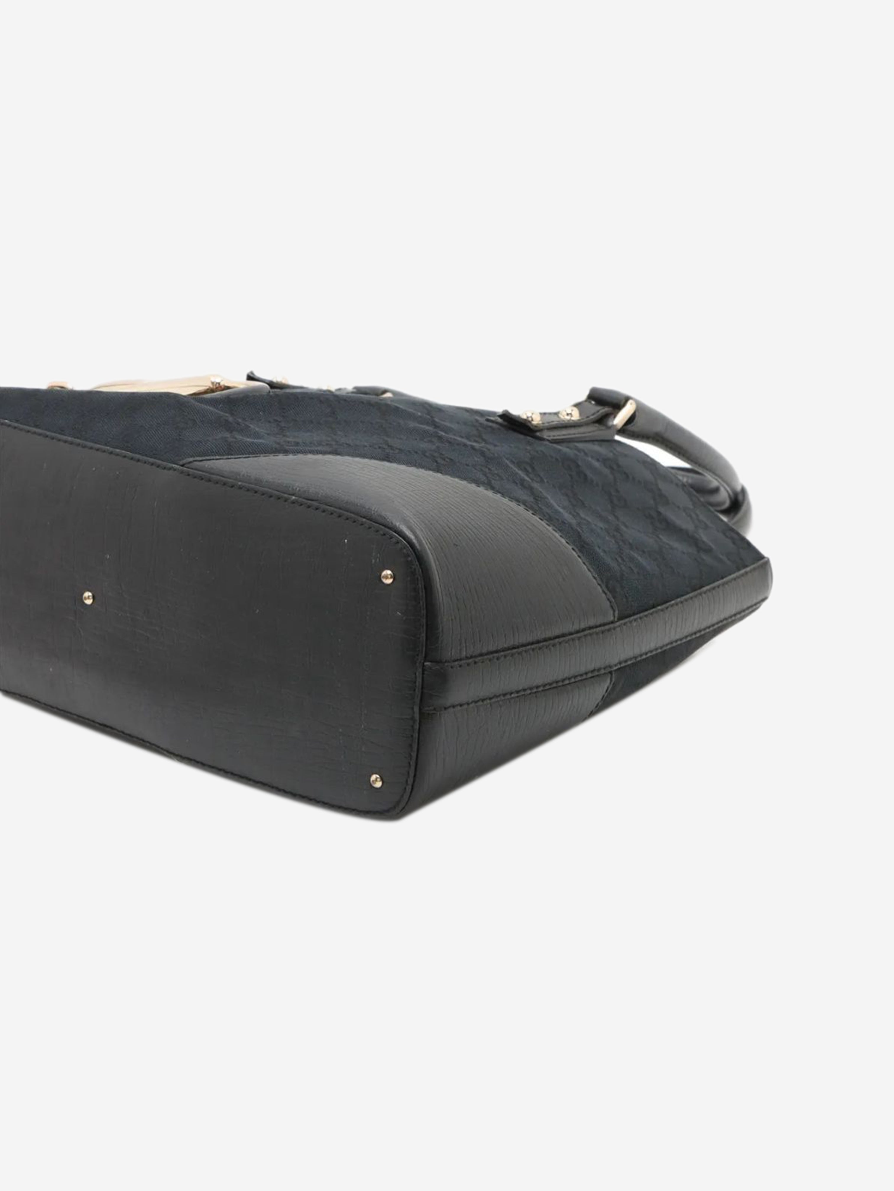 Black GG canvas Horsebit bag