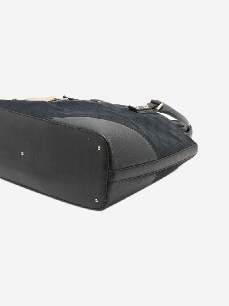 Black GG canvas Horsebit bag