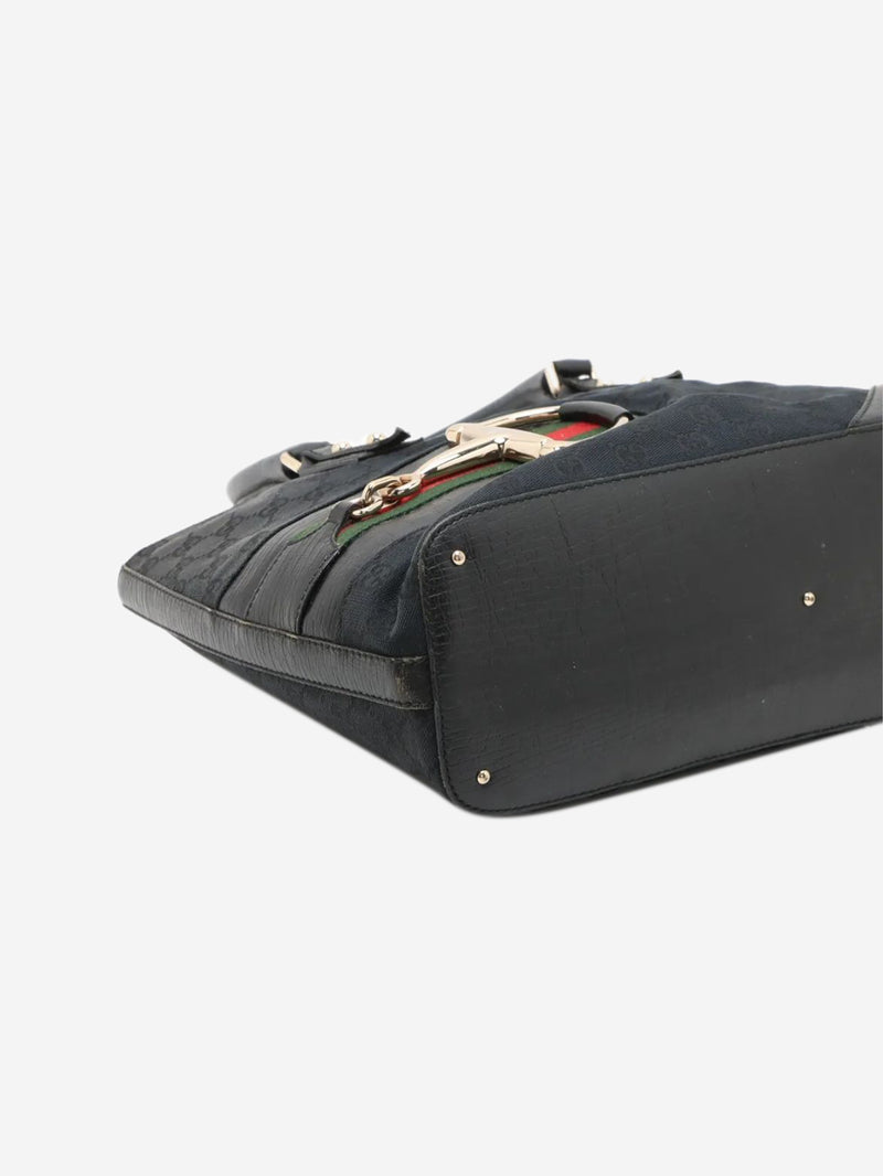 Black GG canvas Horsebit bag