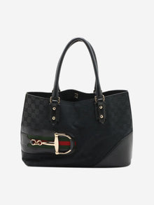 Black GG canvas Horsebit bag Top Handle Bags Gucci 