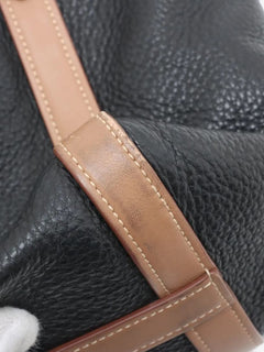Navy Vitello Daino leather tote bag